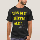 Bold Birthday Text Minimal Line Art T-shirt (Voorkant)