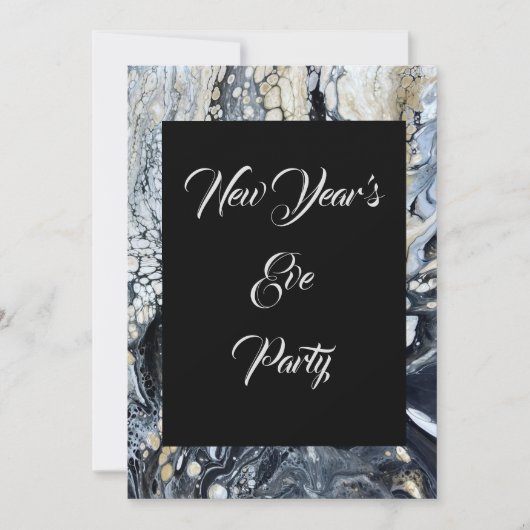 Bold Black Abstracte Uitnodiging (Voorkant)