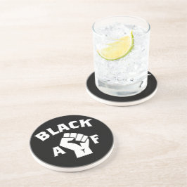 Bold Black AF Word Art Fist Zandsteen Onderzetter