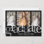 Bold Black Afstuderen Afstuderen Trio Collage Aankondiging (Voorkant)