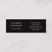 Bold Black and Blush Pink 2 Photo Mini Visitekaartje (Achterkant)