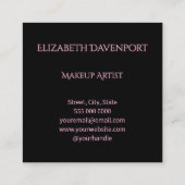 Bold Black and Blush Pink 3 Photo Vierkante Visitekaartje (Achterkant)