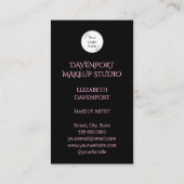 Bold Black and Blush Pink Social Icon QR Code Visitekaartje (Achterkant)