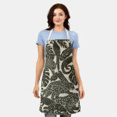 Bold Black and Cream Tropical Jungle Animals  Schort (Gedragen)