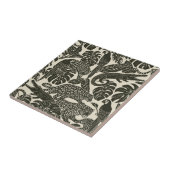 Bold Black and Cream Tropical Jungle Animals  Tegeltje (Zijkant)