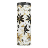 Bold Black and Gold Abstract Floral Thermosbeker (Achterkant)