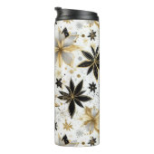 Bold Black and Gold Abstract Floral Thermosbeker (Geroteerd rechts)