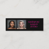 Bold Black and Hot Pink 2 Photo Mini Visitekaartje (Voorkant)