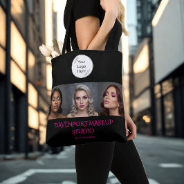 Bold Black and Hot Pink 3 Photo Tote Bag