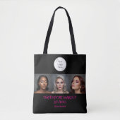 Bold Black and Hot Pink 3 Photo Tote Bag (Voorkant)