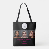 Bold Black and Hot Pink 3 Photo Tote Bag (Achterkant)