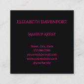 Bold Black and Hot Pink 3 Photo Vierkante Visitekaartje (Achterkant)