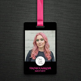 Bold Black and Hot Pink Photo Badge