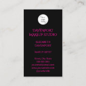 Bold Black and Hot Pink Social Icon QR Code Visitekaartje (Achterkant)