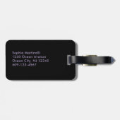 Bold Black and Teal Stripes | Buon Viaggio Bagagelabel (Achterkant horizontaal)