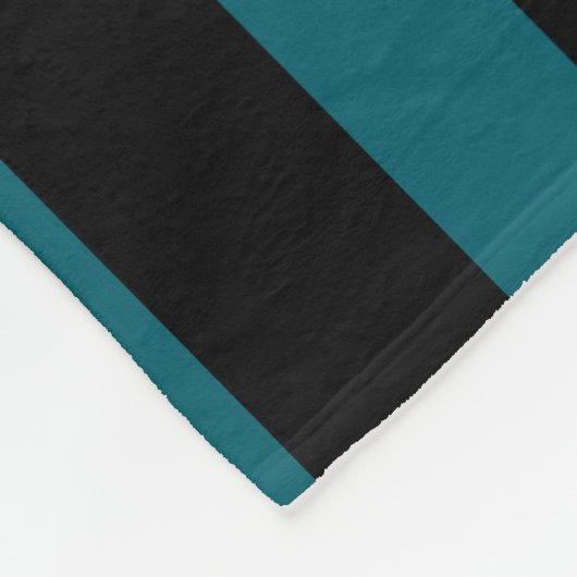 Bold Black and Teal Stripes | Ciao Bella Fleece Deken (Hoek)