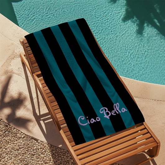 Bold Black and Teal Stripes | Ciao Bella Strandlaken