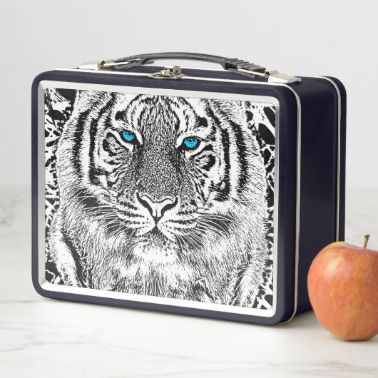 Bold Black And White Blue Eyes Tiger (In situ)