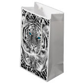 Bold Black And White Blue Eyes Tiger Klein Cadeauzakje (Achterkant Gekanteld)