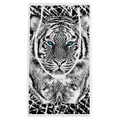 Bold Black And White Blue Eyes Tiger Klein Cadeauzakje (Voorkant)