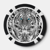 Bold Black And White Blue Eyes Tiger Poker Chips (Achterkant)