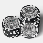 Bold Black And White Blue Eyes Tiger Poker Chips (Opstapeling)