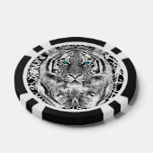 Bold Black And White Blue Eyes Tiger Poker Chips (Enkel)