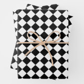 Bold Black and White Chevron Pattern Classic Inpakpapier Vel (In situ)