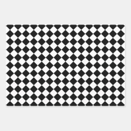 Bold Black and White Chevron Pattern Classic Inpakpapier Vel