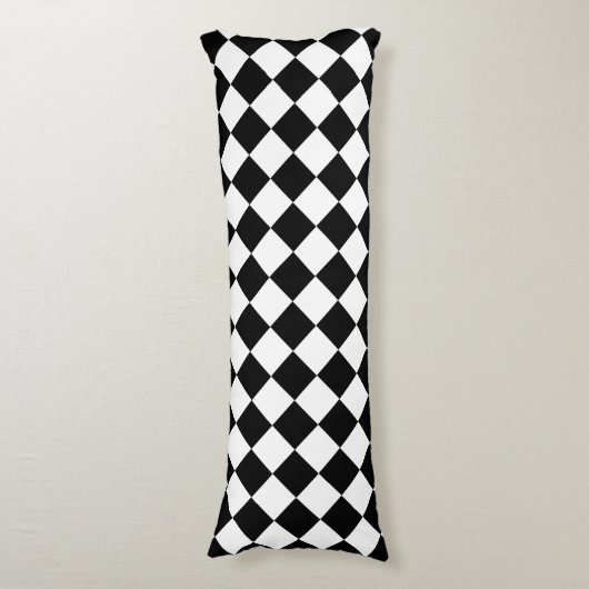 Bold Black and White Chevron Pattern Classic Lichaamskussen (Voorkant Verticaal)