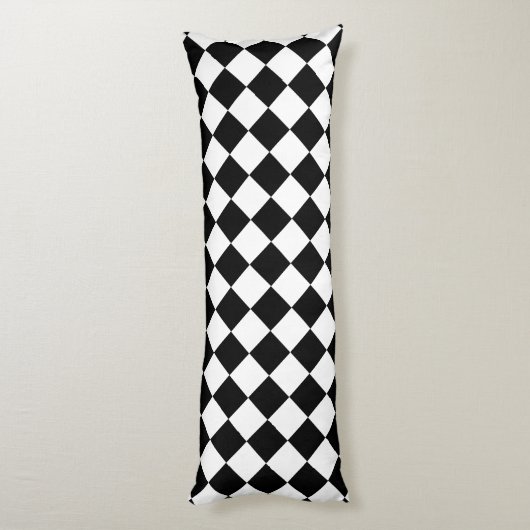 Bold Black and White Chevron Pattern Classic Lichaamskussen (Achterkant (Verticaal))