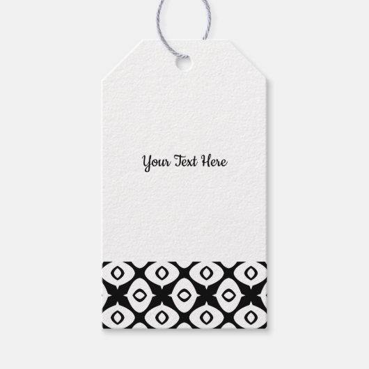 Bold Black and White Symmetrical Arabesque Pattern Cadeaulabel (Voorkant)