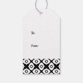 Bold Black and White Symmetrical Arabesque Pattern Cadeaulabel (Achterkant)