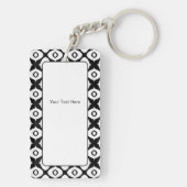 Bold Black and White Symmetrical Arabesque Pattern Sleutelhanger (achterkant)