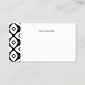 Bold Black and White Symmetrical Arabesque Pattern Visitekaartje (Achterkant)