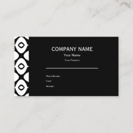 Bold Black and White Symmetrical Arabesque Pattern Visitekaartje
