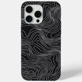 Bold Black and White Topographic Art 🖤 iPhone 15 Pro Max Hoesje