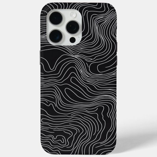Bold Black and White Topographic Art 🖤 Case-Mate iPhone Case (Achterkant)