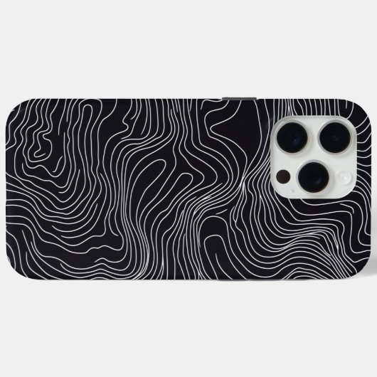 Bold Black and White Topographic Art 🖤 Case-Mate iPhone Case (Achterkant (horizontaal))