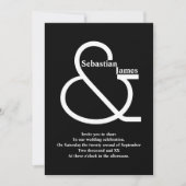 Bold Black and White Wedding Kaart (Voorkant)