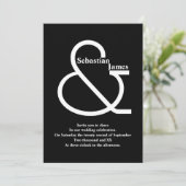 Bold Black and White Wedding Kaart (Staand voorkant)