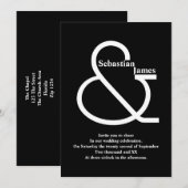 Bold Black and White Wedding Kaart (Voorkant / Achterkant)