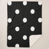Bold black Background with White Dots Sherpa Deken (Voorkant)