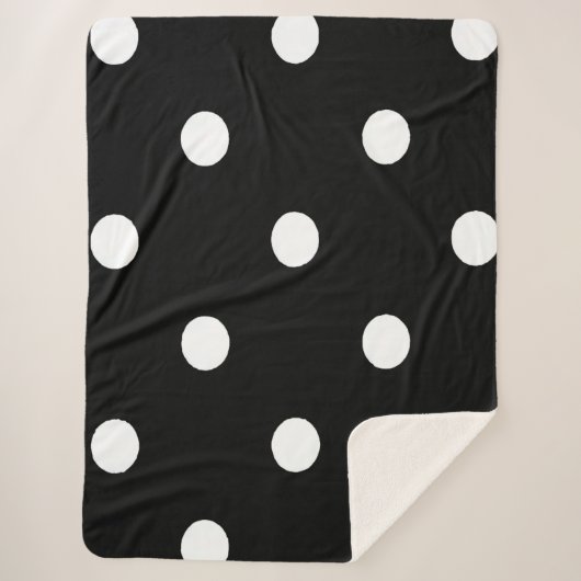 Bold black Background with White Dots Sherpa Deken (Voorkant)