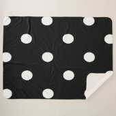 Bold black Background with White Dots Sherpa Deken (Voorkant (horizontaal))