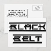Bold Black Belt Rank Promotion Test Invation Uitnodiging Briefkaart (Voorkant / Achterkant)