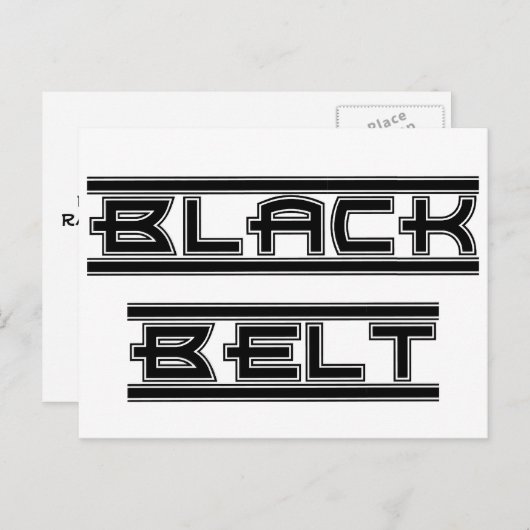 Bold Black Belt Rank Promotion Test Invation Uitnodiging Briefkaart (Voorkant / Achterkant)