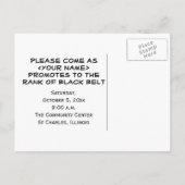 Bold Black Belt Rank Promotion Test Invation Uitnodiging Briefkaart (Achterkant)
