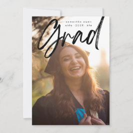 Bold Black Brush Afstudeerder Moderne Foto Univers Aankondiging