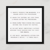 Bold Black Butterfly Tattoo Aftercare Instructions Vierkante Visitekaartje (Achterkant)